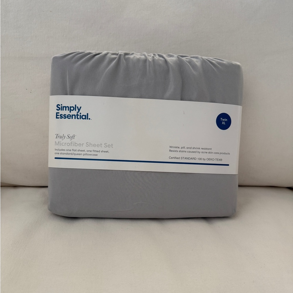 NEW Simply Essential XL sheet set. Color: gray